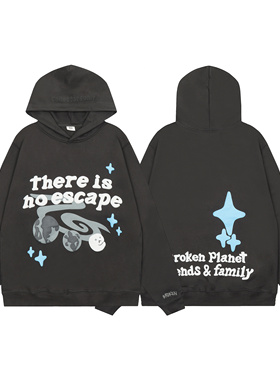 BROKEN PLANET地球星星印花美式潮牌嘻哈高街纯棉连帽衫毛圈卫衣