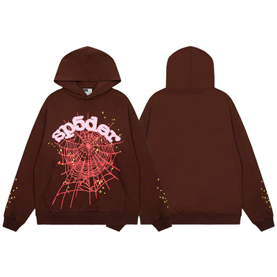 欧美明星同款Sp5der连帽卫衣束脚卫裤发泡印花潮牌冬毛圈纯棉套装