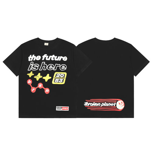 BROKEN PLANET星星发泡字母印花美式潮牌嘻哈高街纯棉圆领短袖T恤