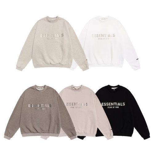 FOG ESSENTIALS美式潮牌拉丝字母印花高街INS款宽松纯棉加绒卫衣