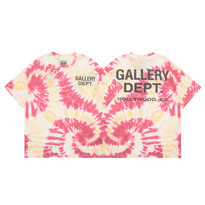 美式潮牌GALLERY DEPT扎染字母印花ins款高街宽松男女纯棉短袖T恤