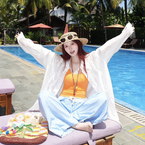 韩系设计感时尚白色衬衫外套女新款百搭ins风少女感甜美开衫衬衣