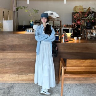 2026夏季新款白色半身裙女高腰显瘦a字长裙子法式气质小个子伞裙