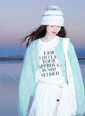 复古绿色小个子毛衣开衫盐系慵懒秋季新款宽松显瘦ins风针织外套