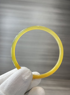 天然冰透玛瑙手镯冰透玉髓手镯玉质细腻冰黄小叮当细条生日礼物