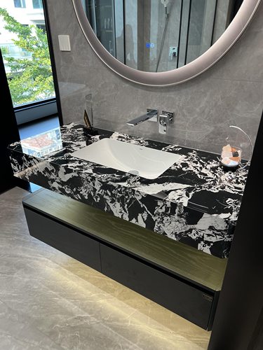 定制进口天然奢石无缝盆普拉达绿蓝水晶卫生间洗脸盆洗手盆洗漱台