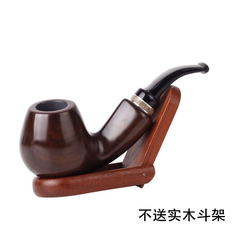 老式实木烟斗楠木过滤烟斗手工现代烟杆烟嘴实木圆底过滤烟斗烟袋