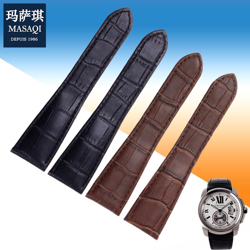 玛萨琪适配卡地亚手表带卡历C博真皮手表带W7100037/W7100041配