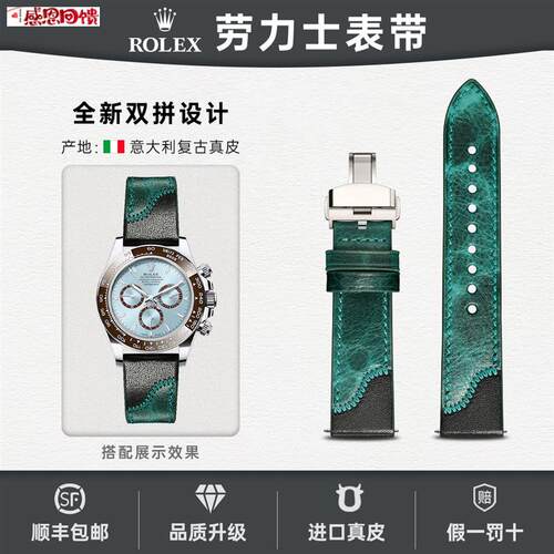 适用ROLEX劳力士黑水鬼绿水鬼游艇N名仕日志迪通拿男手表表带真