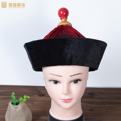 清朝官帽太监凉良亮量帽鞑子帽影视道具清兵Q古装帽子王爷帽爆款