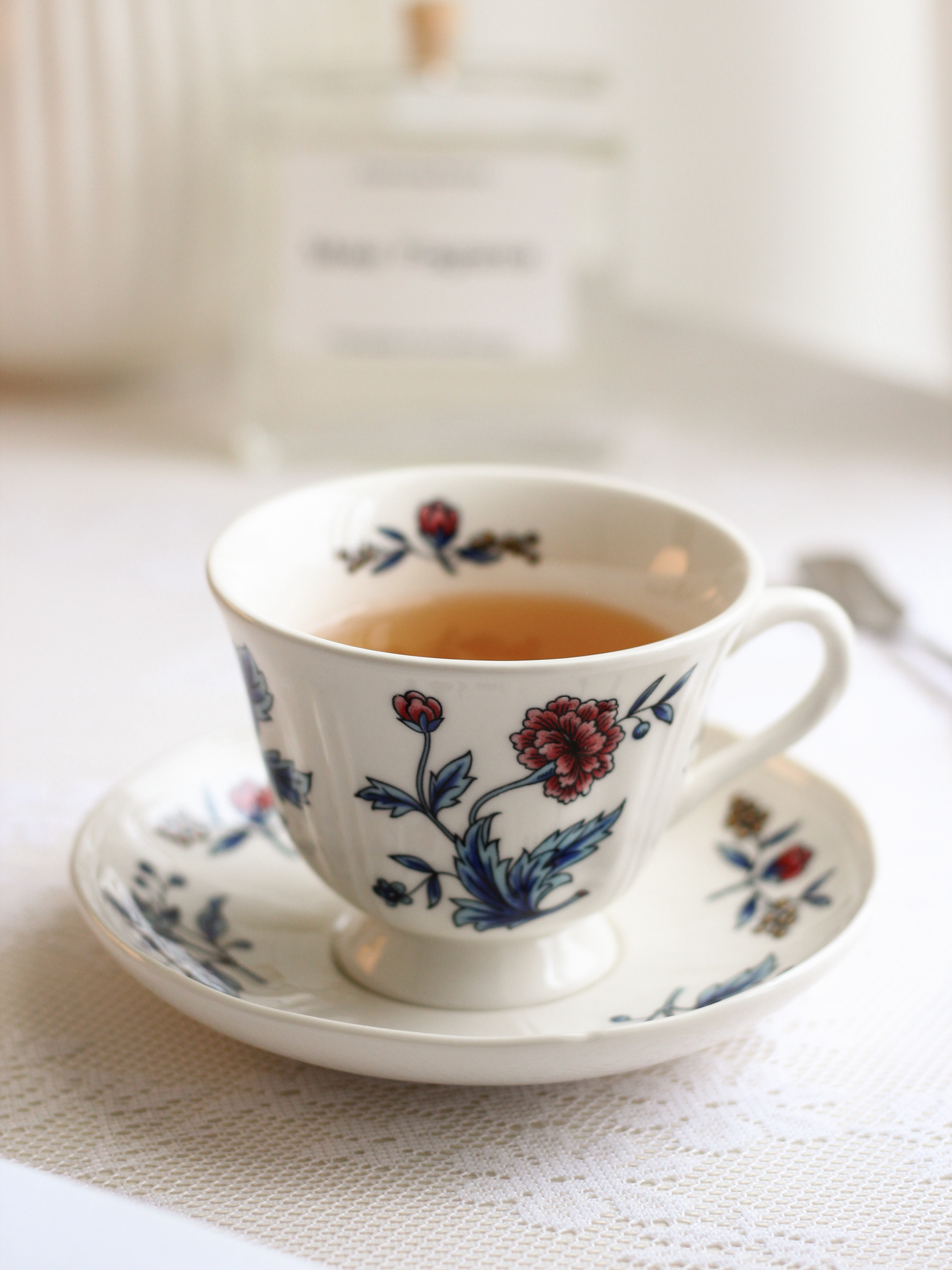 新款法式复古法瓷摄政系蓝色花束陶瓷下午茶杯碟套装咖啡杯子杯碟 餐饮具 咖啡杯 原图主图