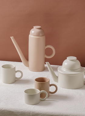 丹麦NormannEntry北欧家用陶瓷下午茶套装咖啡杯子冷水壶茶壶杯具
