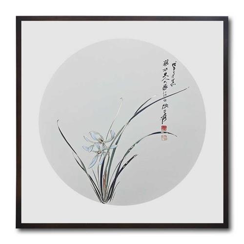 铜雕画《兰花》装饰画玄关沙发卧室书房新中式禅意墙画挂画背景墙