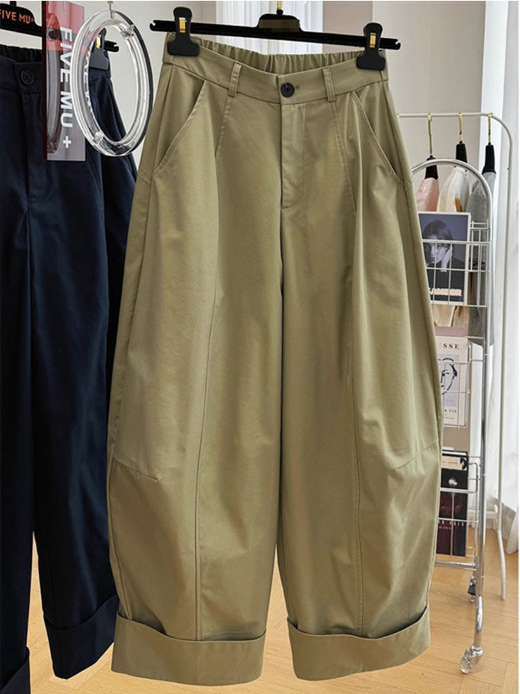 S-4XL！加大码胖MM工装休闲裤女夏季薄款高腰显瘦九分窄版哈伦裤