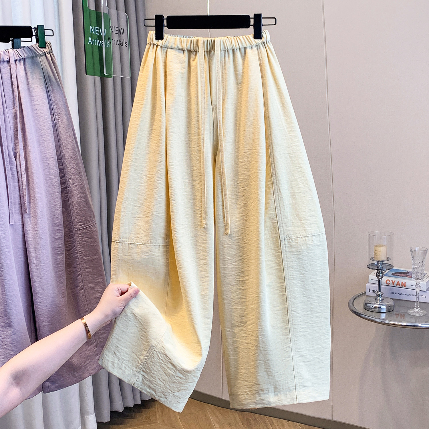 胖MM宽松阔腿休闲裤女2026春季慵懒风松弛感版型超好看的八分裤子