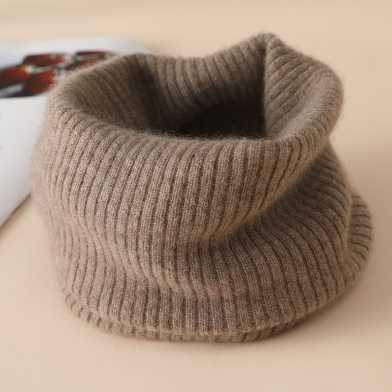 纯山羊绒脖套男女围脖护颈椎保暖百搭套头针织假领子简约软糯高端