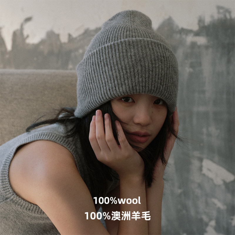 100%澳洲羊毛女秋冬保暖护耳帽