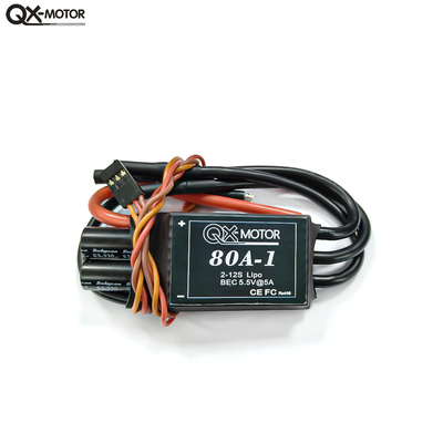 80A电调 2-12S涵道电机 电子调速器 QX-MOTOR专用无刷电调 带BEC