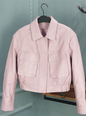 欧品唯格宽松型通勤短款皮衣