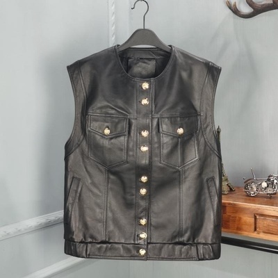 欧品唯格单排扣中长款圆领马夹