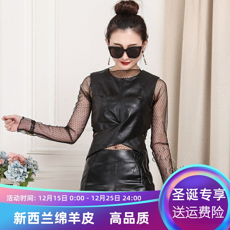 皮衣修身显瘦露脐短款外搭马甲