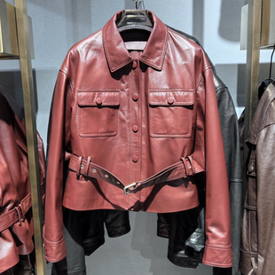 美拉德收腰显瘦设计感 真皮皮衣女绵羊皮韩版 2026春季 小然同款