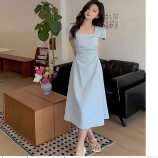 一一Tia 法式 2025新款 8830 方领连衣裙女夏季 初恋仙女裙