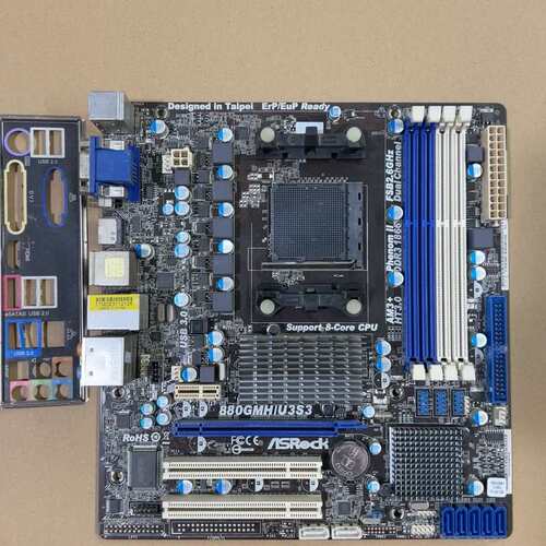 议价华擎880GMH/U3S3主板，AM3+接口，DDR3内存，（维修）