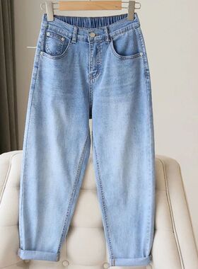 High waisted straight leg cropped Harlan pants高腰直筒哈伦裤