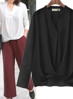 New long-sleeved bottoming shirt loose and thin solid color