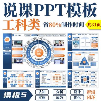高校大学教师说课比赛ppt◆模板5◆动态图表类实施报告课程思政
