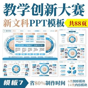 全国高校教师教学创新大赛PPT◆模板7◆实施报告比赛成果奖图