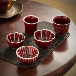 朗红主人杯陶瓷茶杯个人专用品茗杯茶盏窑口功夫茶水杯莲花单杯