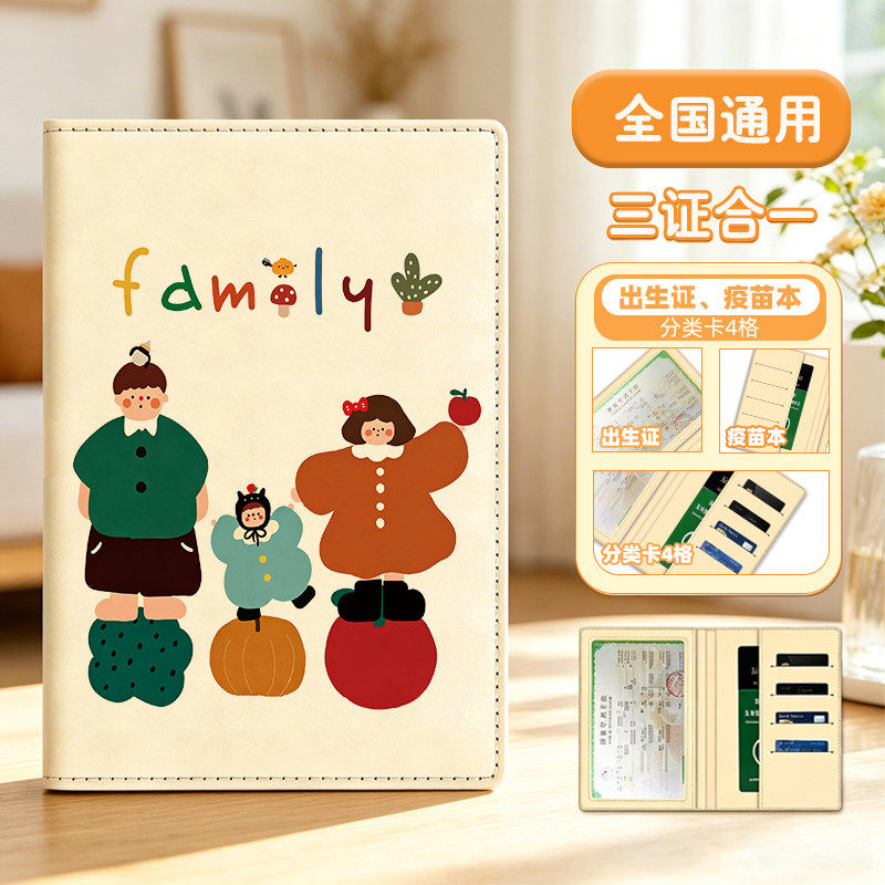 磨砂不粘字三合一出生证保护套