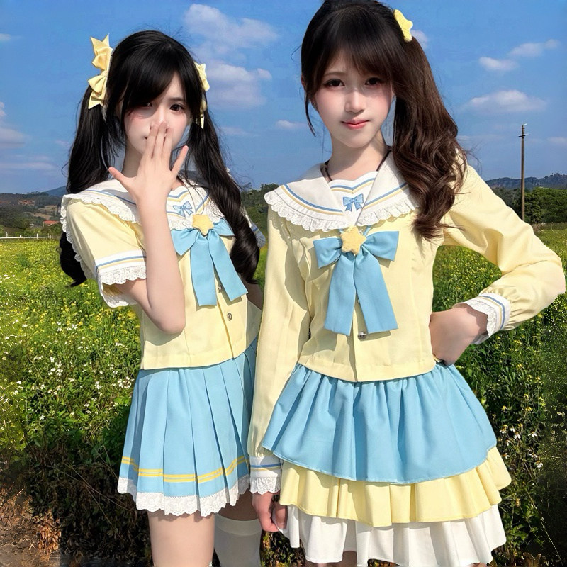 【双子星】原创jk制服水手服正版日系学院风收腰女中间服可爱套装