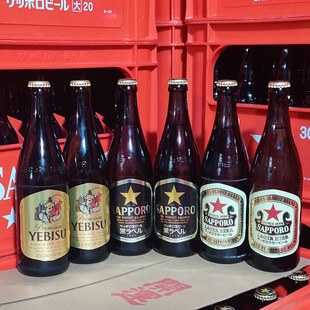 【新日期】三宝乐拉格瓶装啤酒日本进口札幌啤酒黑标玻璃瓶惠比寿