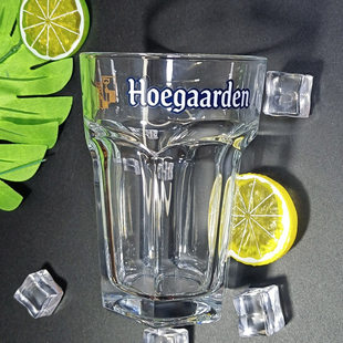 原装进口Hoegaarden福佳白啤酒杯六角超大玻璃杯创意定制杯500ml