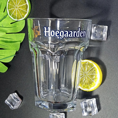 原装进口Hoegaarden福佳白啤酒杯六角超大玻璃杯创意定制杯500ml