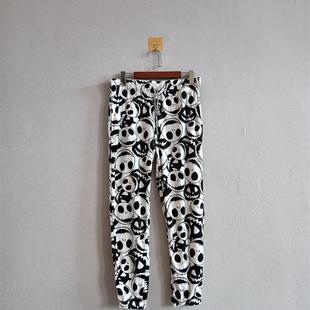 欧美印花居家舒适松紧腰收口绒面女生睡裤 女装 A13 秋季 外贸新品