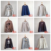 女装 居家舒适多款 套头绒面长袖 外贸春秋新款 睡衣 女生睡衣上衣