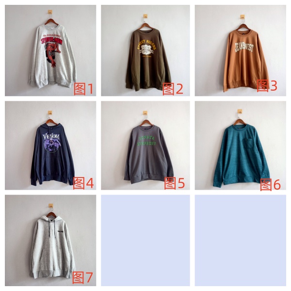 外贸秋冬新款男装欧美休闲多款套头宽松长袖卫衣 男生简约卫衣F16