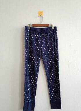 外贸新品秋季女装 欧美居家舒适印花小星星松紧腰收口 女生打底裤