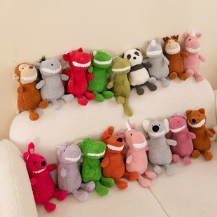 微笑大牙小猪公仔抓机娃娃恐龙毛绒玩具可爱丑萌玩偶儿童生日礼物