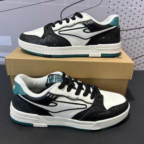 鸿星尔克男鞋无双板鞋新款皮面透气耐磨学生运动鞋男11123401338