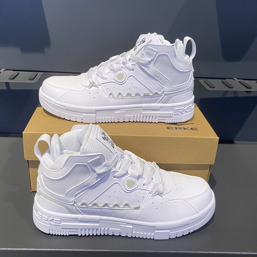 鸿星尔克系带高帮板鞋运动鞋