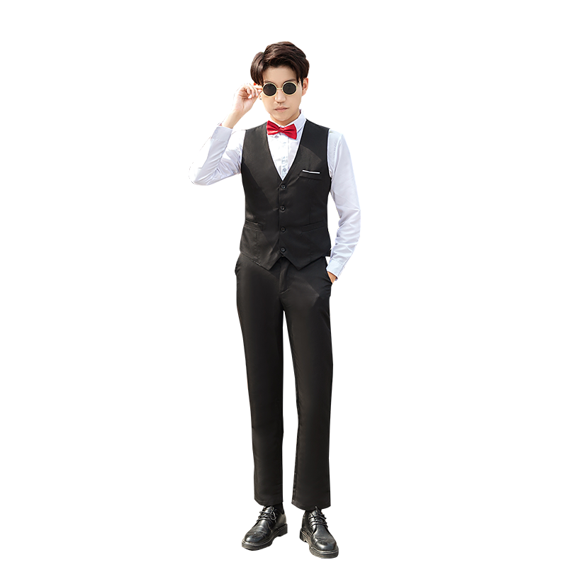 伴郎服西式兄弟团服装衬衫马甲男