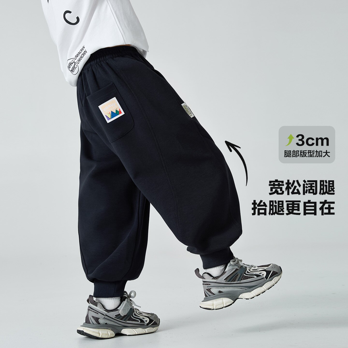 3-15岁海妈家童装春季男童韩版贴标运动裤洋气春装卫裤中大童潮