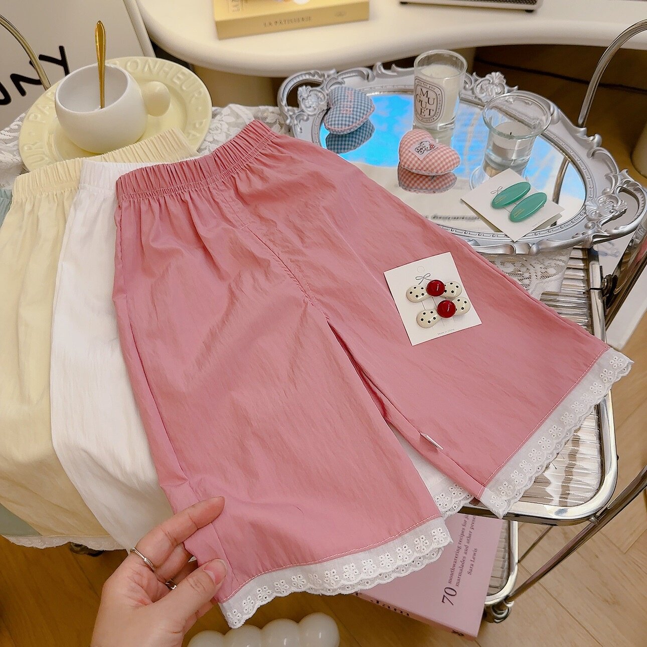 0-15岁夏季女童裤子山本裤薄款休闲八分直筒裤洋气森系阔腿裤子