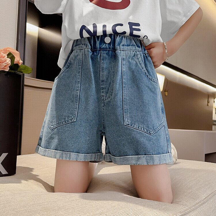 3-15岁女童夏装牛仔短裤2025夏季新款洋气时髦儿童休闲夏款热裤
