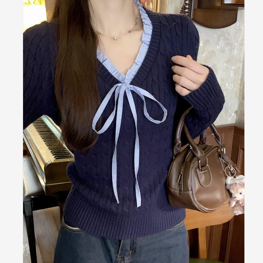 秋冬韩系辣妈款外出哺乳针织衫百搭宽松毛衣产后喂奶打底衫上衣